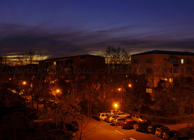 My neighborhood at night